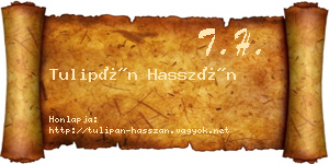 Tulipán Hasszán névjegykártya